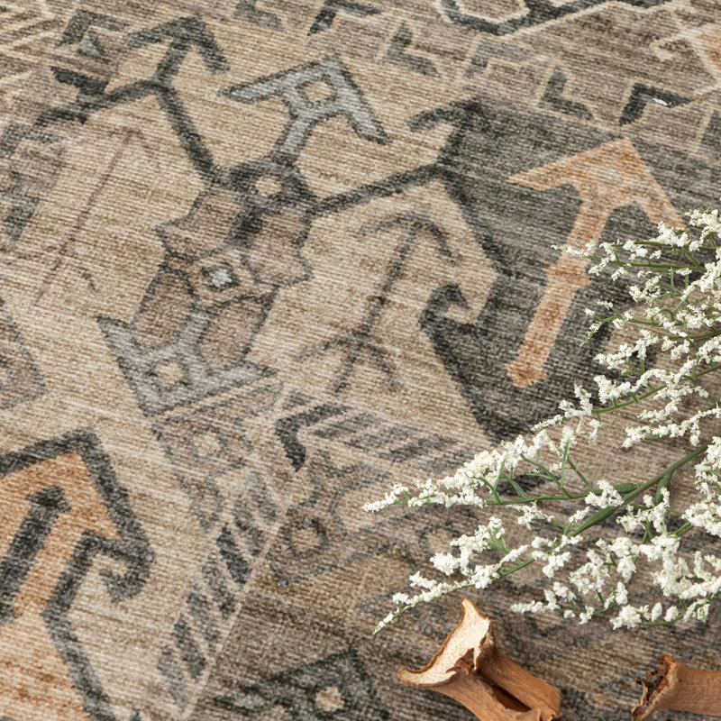 Café Baola traditionnel rétro à motif tribal, Rectangle 2 pi x 3 pi