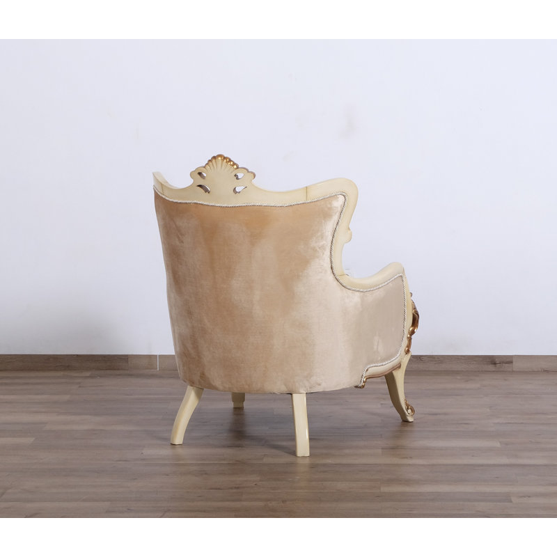 Veronica Armchair, Light Brown/Off White