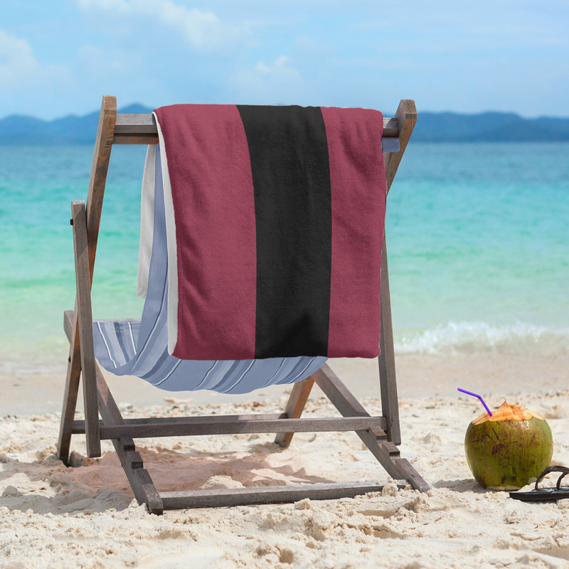 Beach Towel, Cherry Red/Black