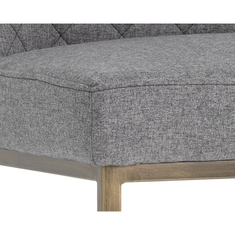 Tabouret de comptoir Leighland - gris foncé, Tissu natté performance gris foncé