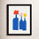 Blue Bottle Vase Print by Little Dean