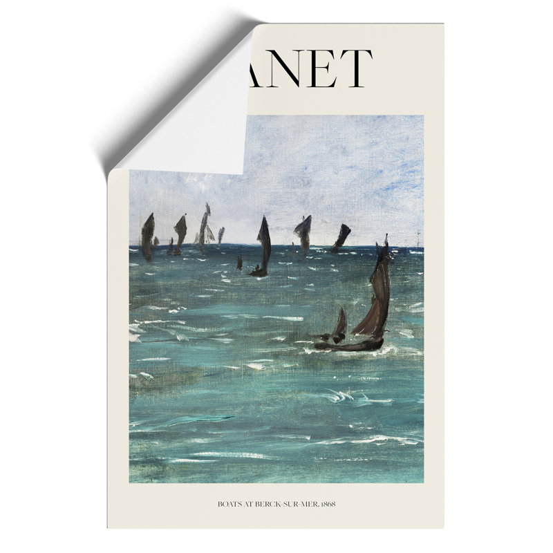 Boats At Berck Sur Mer by Edouard Manet - No Frame Painting, 59cm H x 42cm W x 0.1cm D