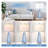 Modern Table Lamp Set of 2, 27'' Touch Control Bedside Lamps with USB Ports - 3-Way Dimmable Blue Ceramic Nightstand Lamps with White Shade for Bedroom Living Room Office