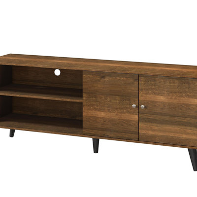 Amidon TV Stand For Tvs Up To 63", With 2 Storage Shelves& 1 Cabinet, Modern Entertainment Centre For TV In Living Room In  Brown