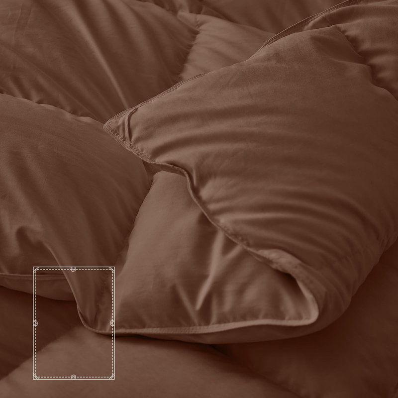 King Size Brown Cotton-Blend Down Comforter