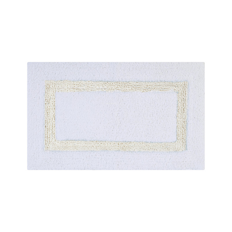 White and Ivory 100% Cotton Reversible 5-Piece Bath Rug Set