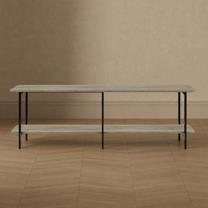 Console Altoona de 71 po avec 2 tablettes en gris rustique, Gris