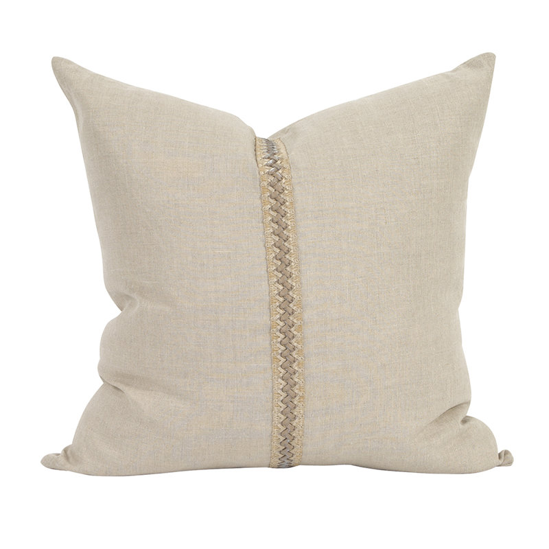 Coussin décoratif, 24 po x 24 po, Lin