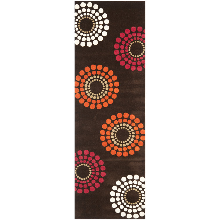 Faye Polka Dots Handmade Tufted Dark Brown Area Rug