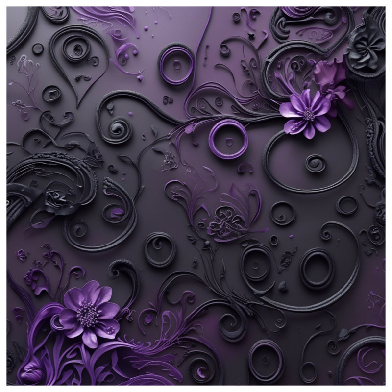 Tapis de bain floral mauve complexe, 34 po L x 21 po L