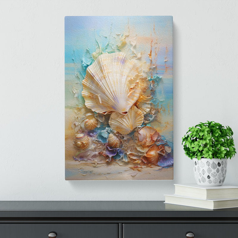 Seashell Impressionism - No Frame Print, 50cm H x 35cm W x 3cm D