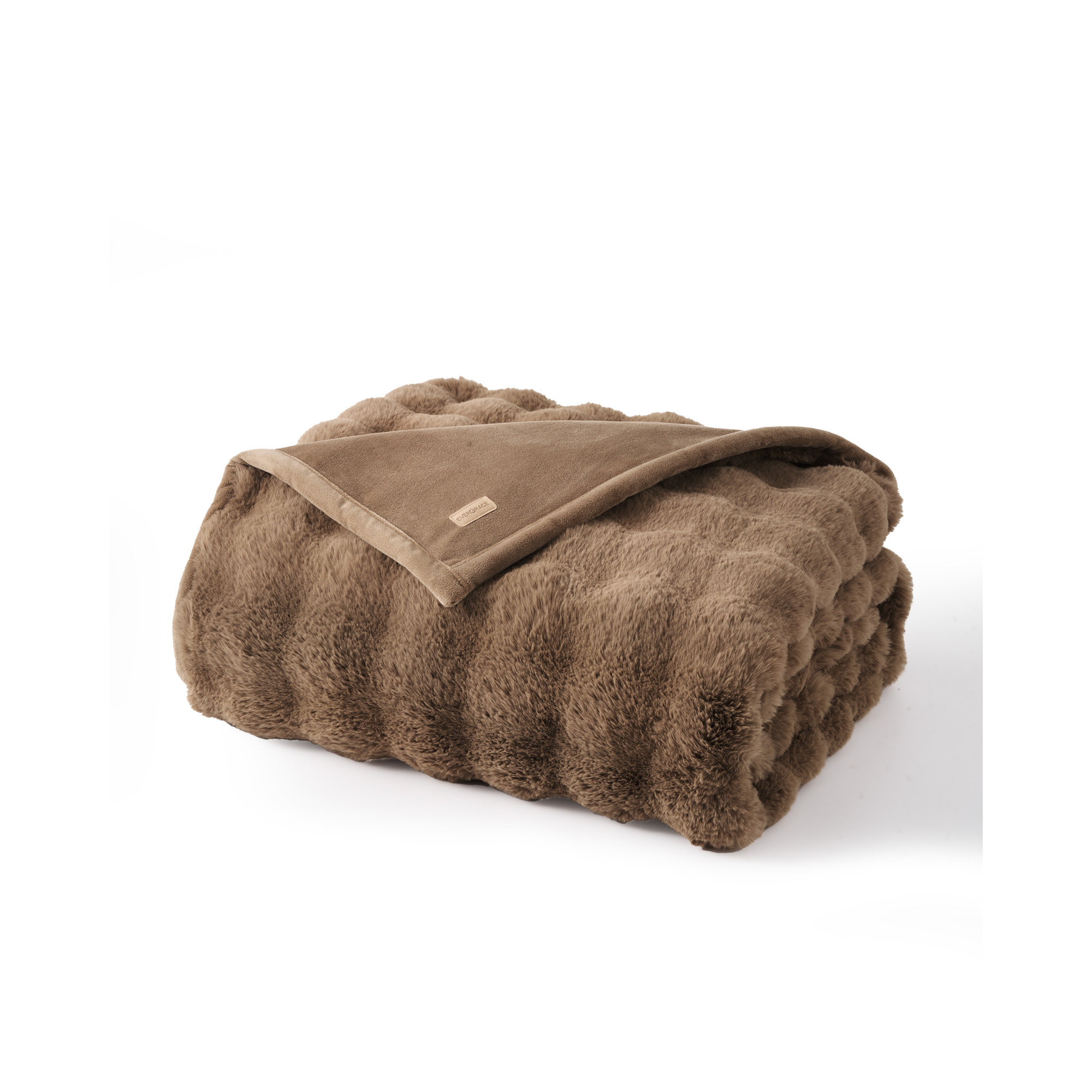 Ridgeline Faux Fur Throw Blanket, Natural Tan, 60" L x 50" W
