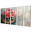 Fleurs de géraniums sur un plateau en bois - Art mural de géraniums - Art mural traditionnel pour le salon-292646204-292646207