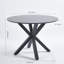 Table de salle à manger 42,1 "Mid-Century pour 4 à 6 personnes avec plateau rond en MDF, table de salle à manger à piédestal, table basse de loisir, pieds croisés-1135844962-1135844967