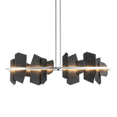 Ardesia 1 - Light Kitchen Island Linear LED Pendant with Slate Accents