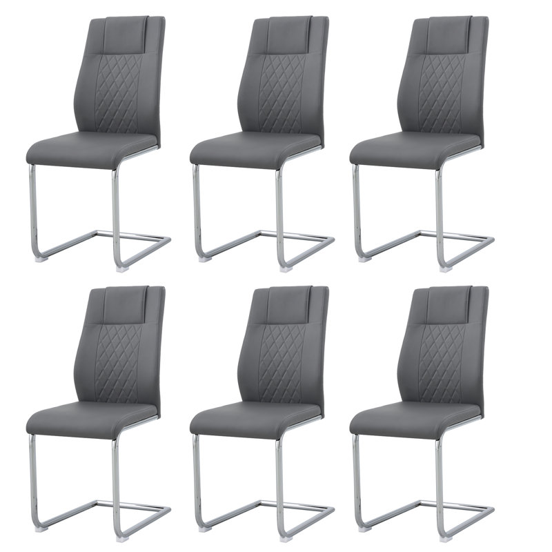 Chaises de salle à manger Kimara, Gris, Argent