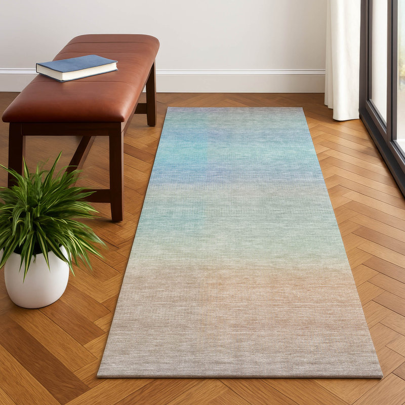 Premium Machine Washable Lubbers AMF1735 Squares Rug, Runner 2'3" x 7'6"