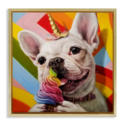 «French Bulldog Ice Cream Grain» par Lucia Heffernan