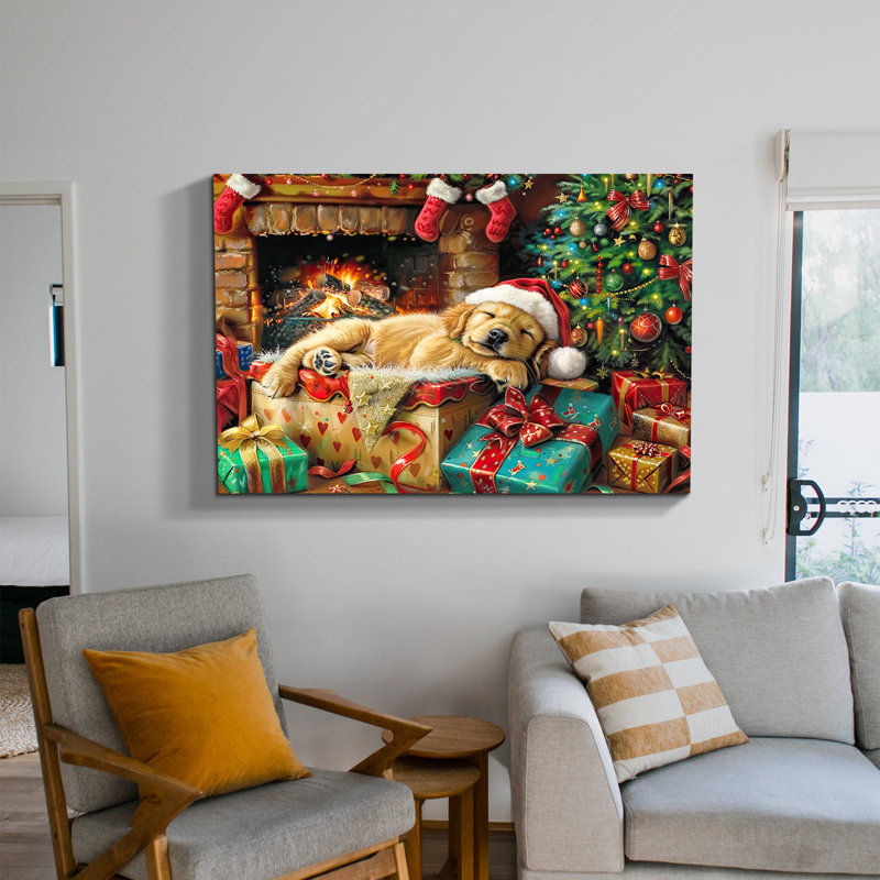 Arbre de Noël, art mural sur toile, H 24 po x l 36 po