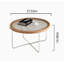 Table basse en verre de couleur noyer clair Changhong, petite table pour le salon