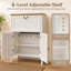 Armoire à chaussures avec tiroir rabattable, range-chaussures et 6 pinces à chaussures, armoire à chaussures étroite pour entrée avec tablette réglable, armoire à chaussures autoportante pour vestibule