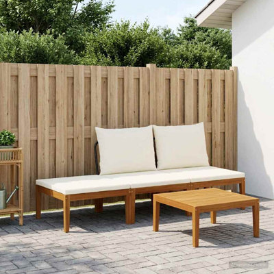 Garden Lounge Set Solid Acacia Wood & Rope Sofa Outdoor Furniture Patio