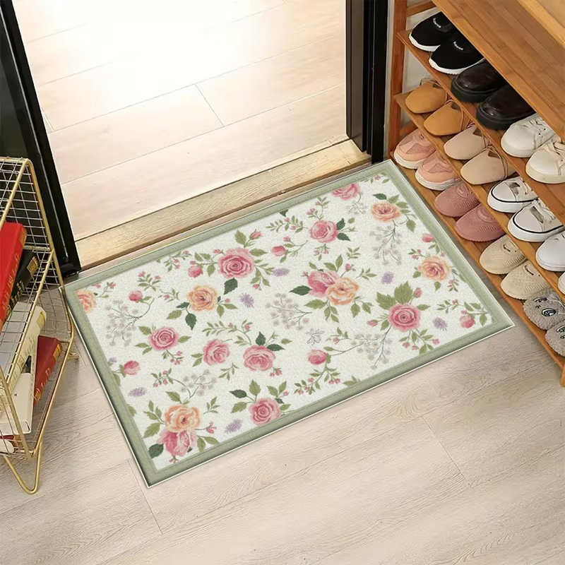 Floral Pattern Area Rug, Soft And Lightweight, Suitable For All Seasons, Easy To Maintain And Easy To Clean, Machine Washable Carpet Floor Mat, Suitable For Living Room, Bedroom, Hallway, Balcony, Patio, Room Decor, Home Decor, Outdoor Decor
