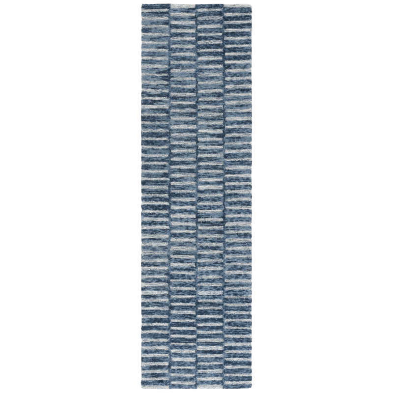 Tapis rayé en laine Madelline, Tapis de couloir 2 pi 3 po x 8 pi