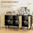 Sideboard Buffet Cabinet, Kitchen Cabinet, Coffee Bar Cabinet with 3 Rattan Doors-395127981