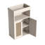 Armoire de rangement pour salle de bain avec 2 portes en rotin, armoire autoportante avec tablette réglable et rangement ouvert-1874214284