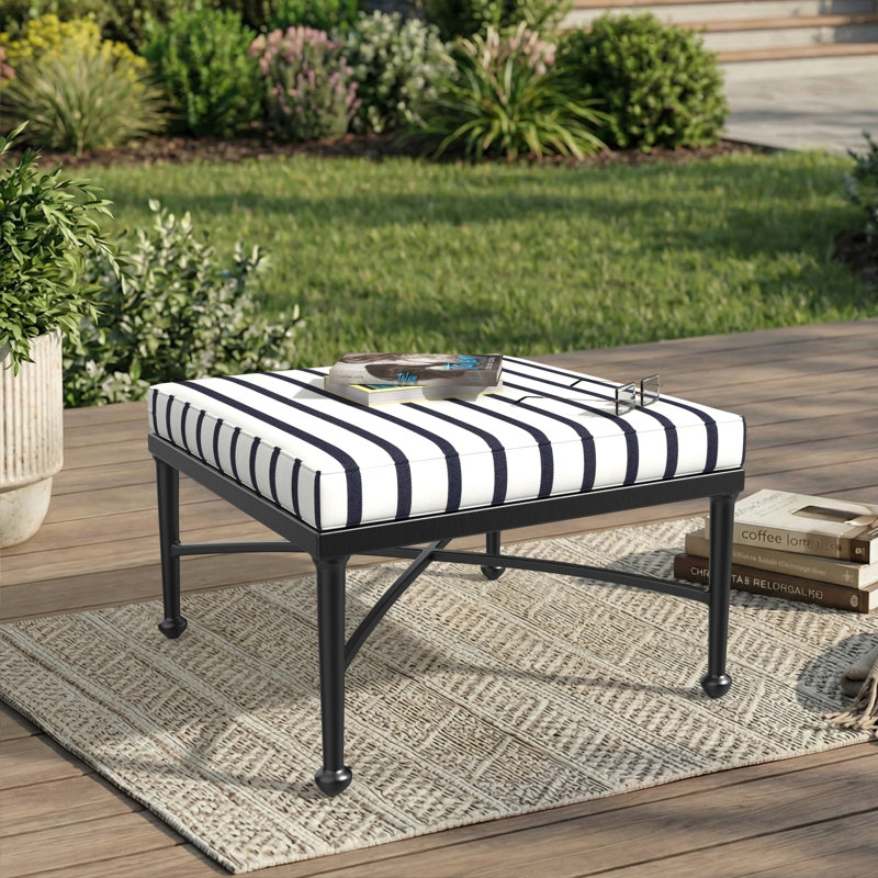 Sunbrella® Outdoor Ottoman Seat Cushion, 24" W x 24" D, Lido Indigo