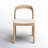 Sunfield Oak Wood w/ Cream Fabric Open Back Dining Chair