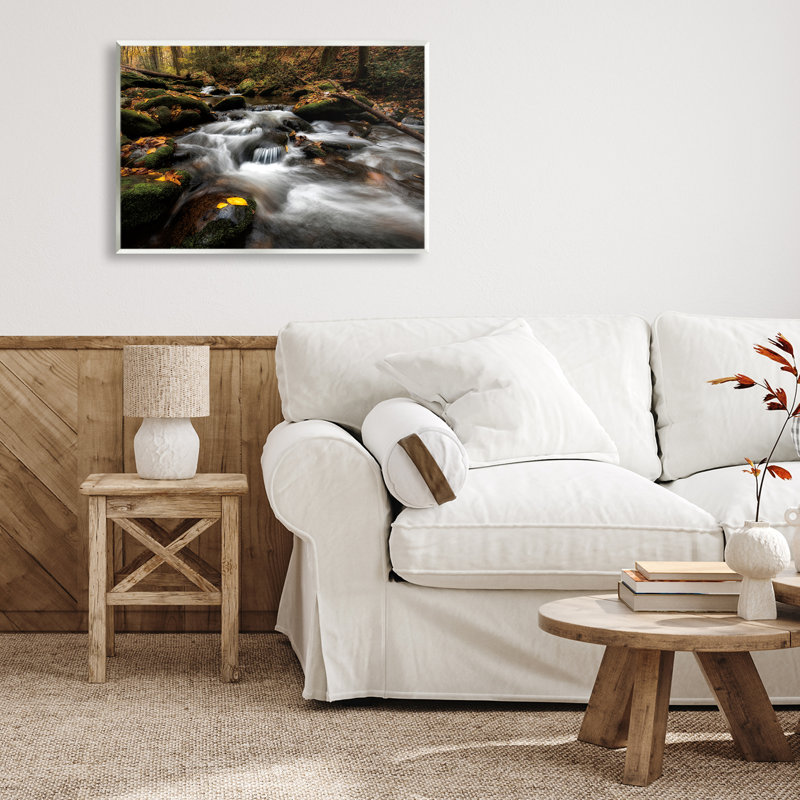 Fallen Leaves on Stream Wall Plaque, design by D. Burt, 13" H x 19" W