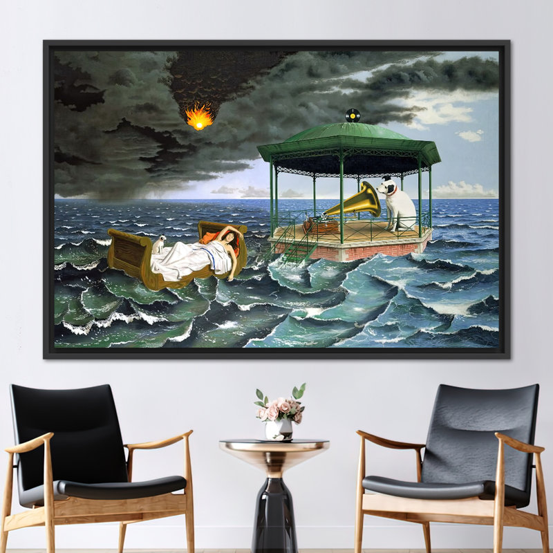 Print on Canvas, 20 cm H x 30 cm W, Black Floater Framed