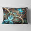 Coussin décoratif à fleurs fractales bleu clair