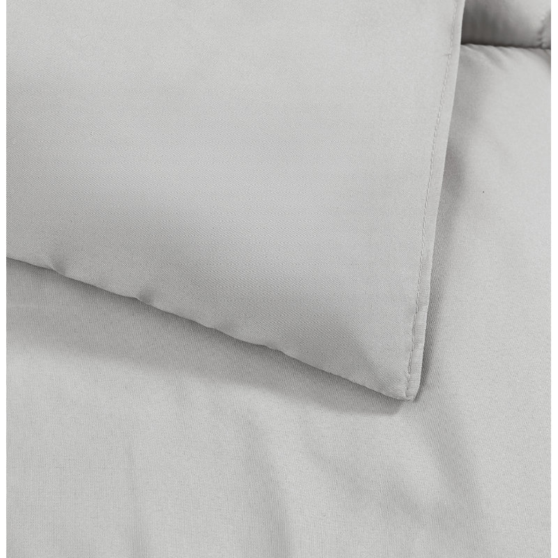Édredon en duvet synthétique London, Gris, Grand lit