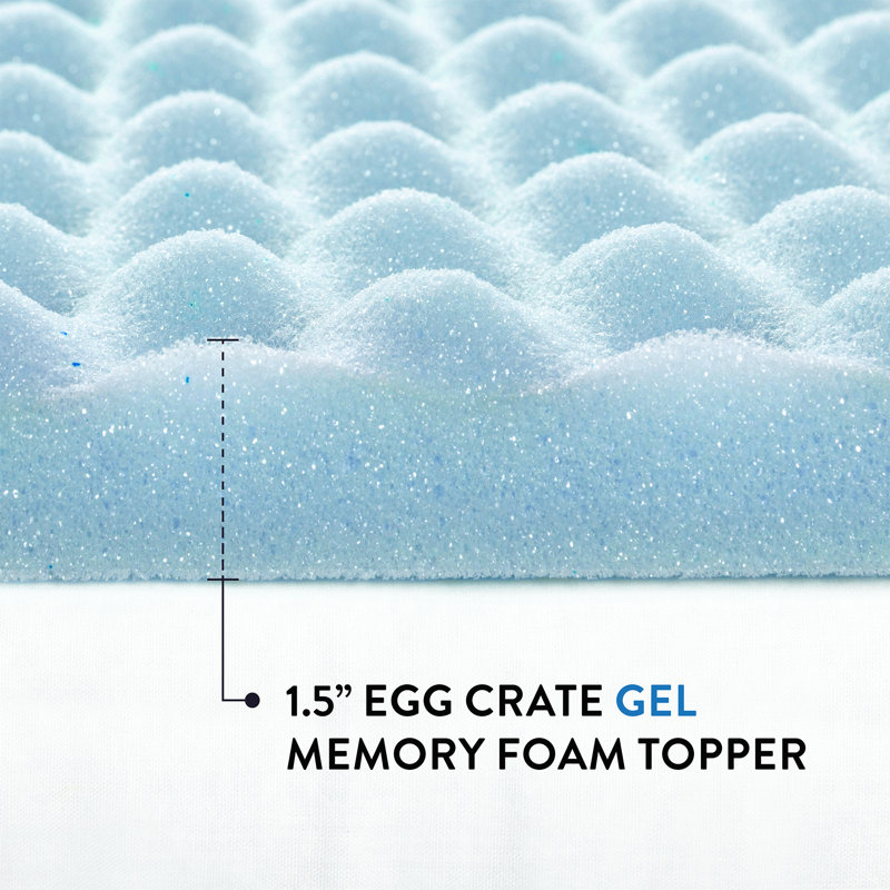 Egg Crate Gel2 1.5'' Gel Memory Foam Mattress Topper, Full