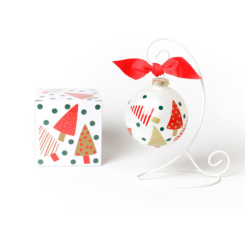 Ornement en verre Triangle Trees 100Mm blanc