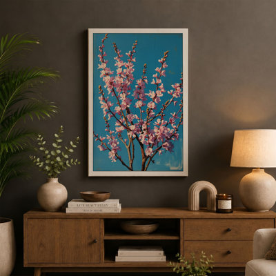 Cherry Blossom Branch Botanical - Wrapped Canvas