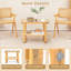 Bayou Breeze 2pcs 2-tier Bamboo Side Table W/ Glass Top End Table W/ Pe Rattan Shelf Home Sofa Side Table W/ Storage Nightstand Bedside Table