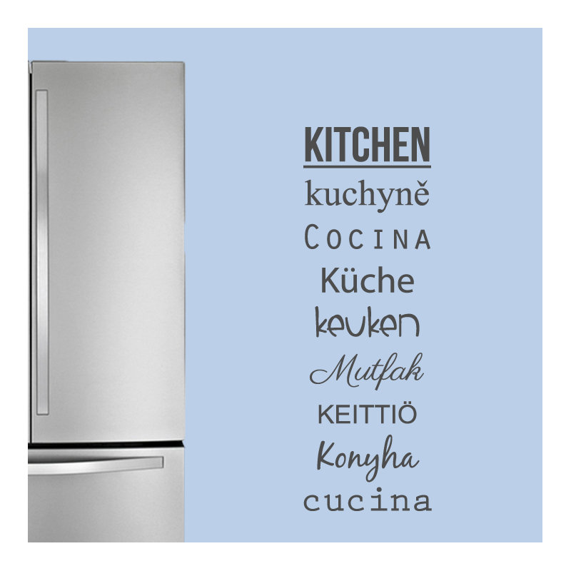 Décalcomanie murale mots pour la cuisine, Gris foncé