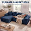 3 Seater Corduroy Sofa & Chaise-985689599-985689598