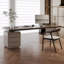Bureau rectangulaire en bois massif brun noisette + blanc-311542169-311542167