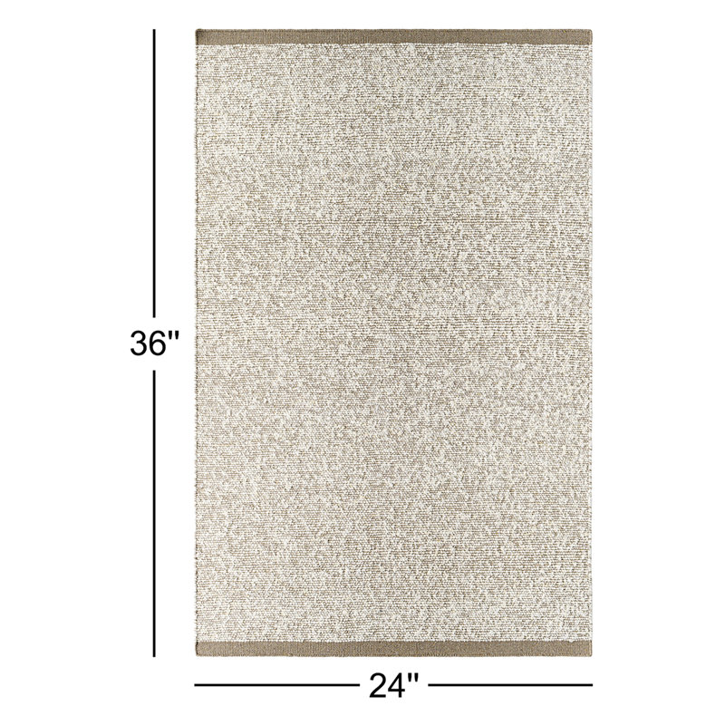 Amice Rectangle Hand Tufted Wool/Cotton Area Rug in Gray, Rectangle 2' x 3'