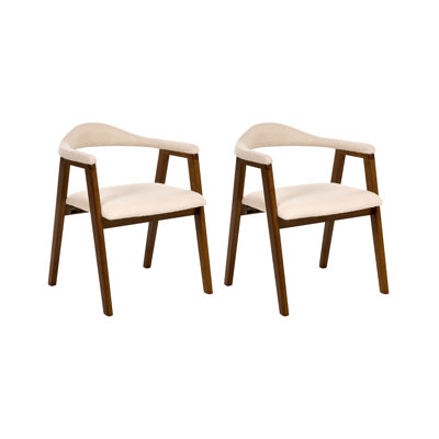 46cm H Polyester Upholstered Full Back Armchair in Beige