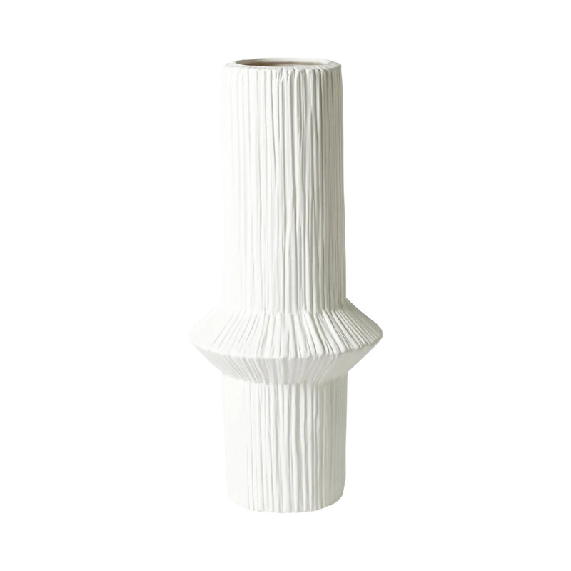 Ascending Ring Vase-Matte White-Low