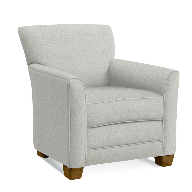 Buckley Armchair, Havana Finish, Ivory Crypton Performance; 0886-91