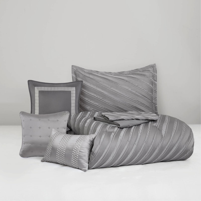 Édredon très grand 7 pièces gris
