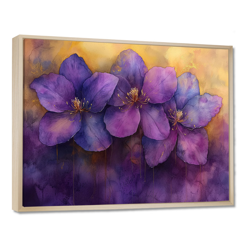 Hofmeister - Floral Canvas Wall Decor, 16" H x 32" W, Floater Framed Print, Cream