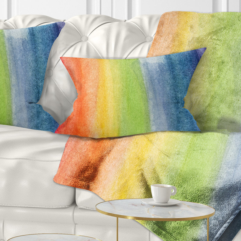 Couleurs fluides de l'arc-en-ciel - coussin abstrait imprimé, Rectangulaire, 12 po x 20 po
